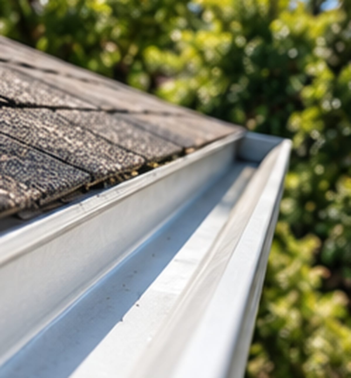 The same gutter run clear after cleaning