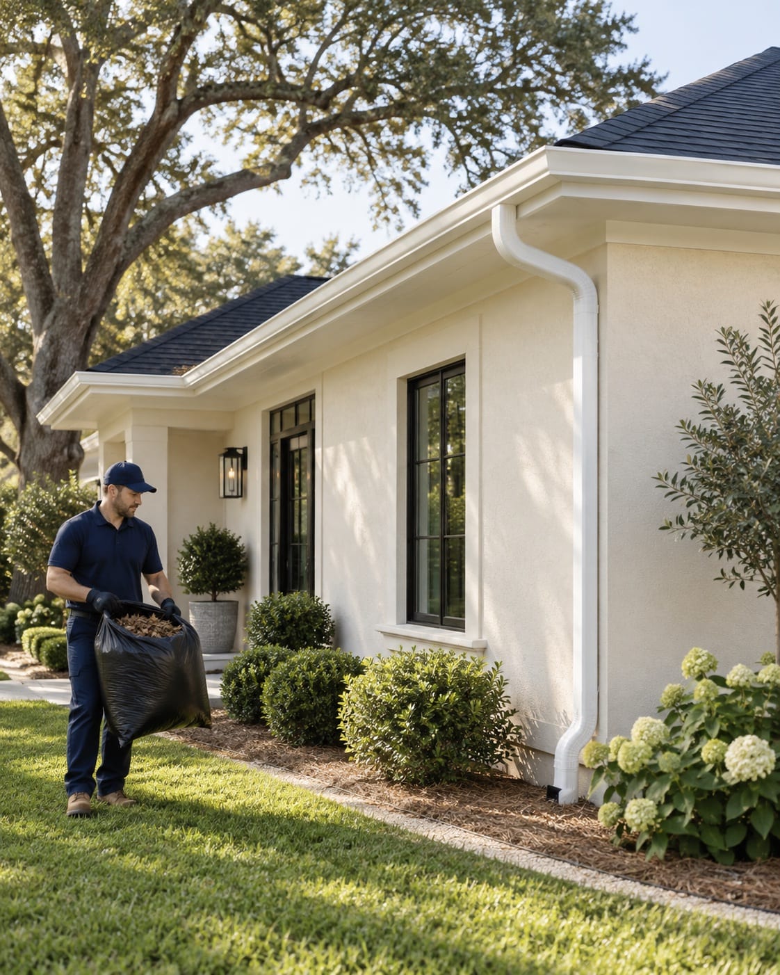 Cleared gutters on a home