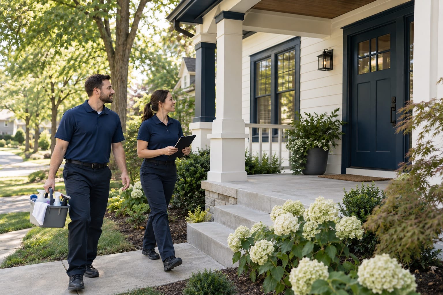 A Homesheen cleaning crew arriving at a home in Ohio