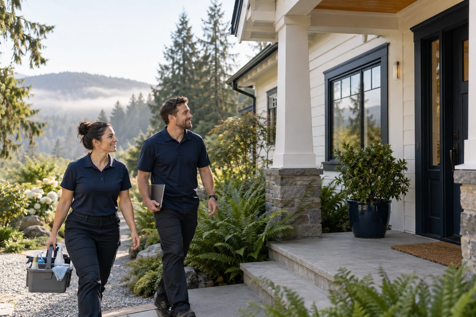 A Homesheen cleaning crew arriving at a home in Oregon