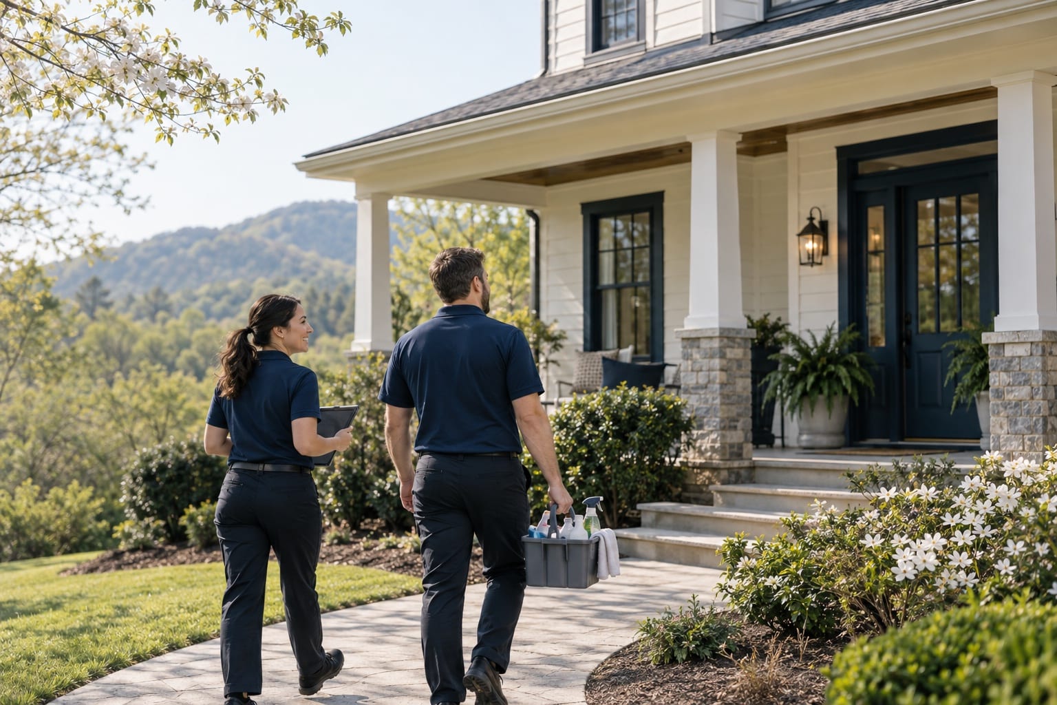 A Homesheen cleaning crew arriving at a home in Tennessee