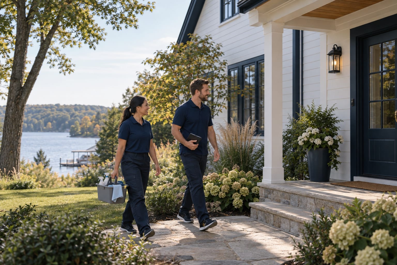 A Homesheen cleaning crew arriving at a home in Wisconsin